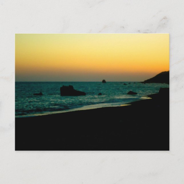 Sonnenuntergang am Strand Postkarte (Vorderseite)