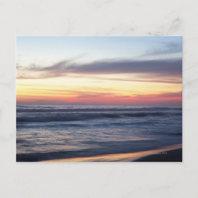 Sonnenuntergang am Strand Postkarte (Vorderseite)