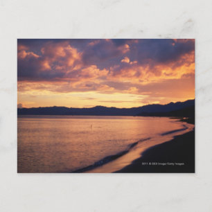 Sonnenuntergang am Strand Postkarte