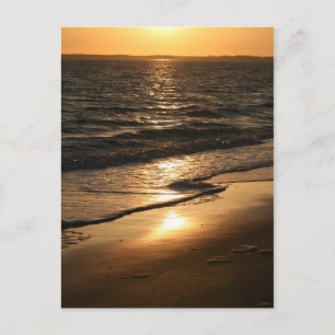 Sonnenuntergang am Strand Postkarte