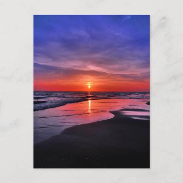 Sonnenuntergang am Strand von Anna Maria Postkarte (Vorderseite)