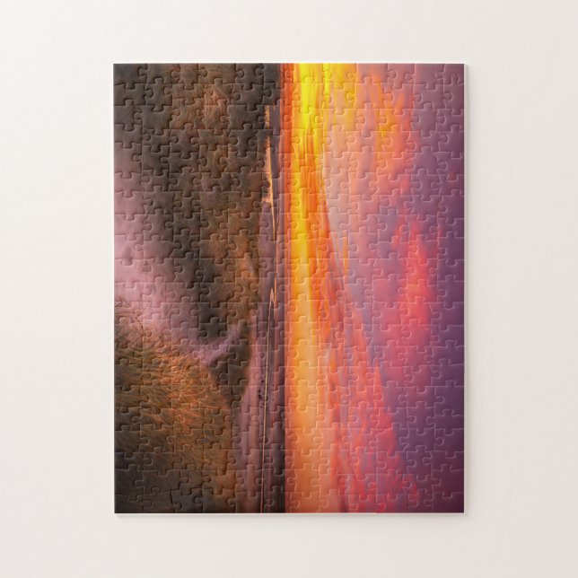 Sonnenuntergang am Strand von Mayflower am Kap Puzzle (Vertikal)