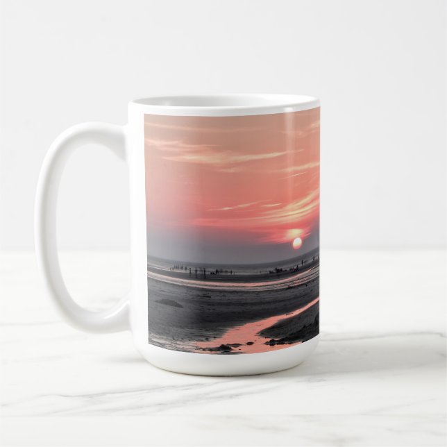 Sonnenuntergang am Strand von Mayflower Kaffeetasse (Links)
