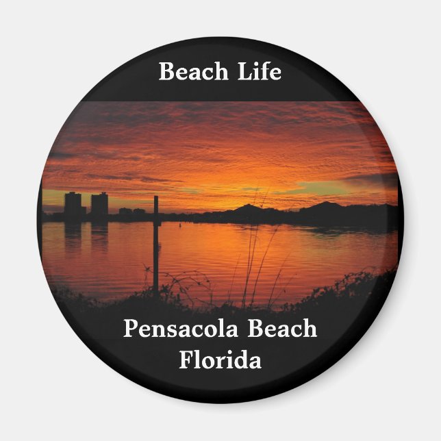 Sonnenuntergang am Strand von Pensacola Magnet (Vorne)