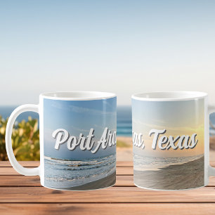 Sonnenuntergang am Strand von Port Aransas Texas F Kaffeetasse