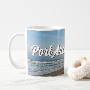 Sonnenuntergang am Strand von Port Aransas Texas F Kaffeetasse