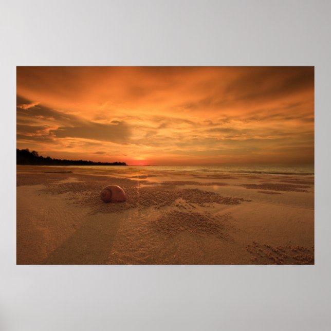 Sonnenuntergang am Thai Beach Poster (Vorne)