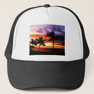 Sonnenuntergang am tropischen Strand Truckerkappe