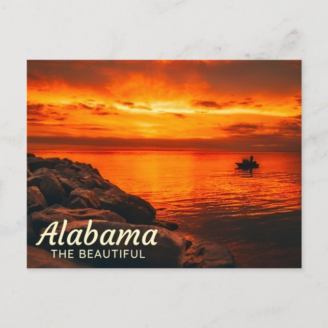 Sonnenuntergang am Wasser, Alabama Postkarte (Vorderseite)