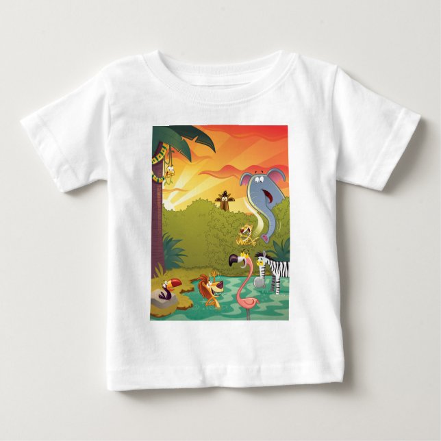 Sonnenuntergang am Wasser-Loch Baby T-shirt (Vorderseite)