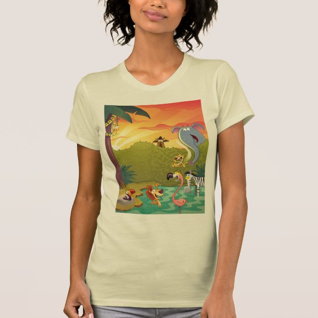 Sonnenuntergang am Wasser-Loch T-Shirt (Vorderseite)