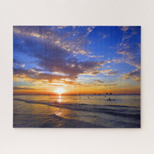 Sonnenuntergang am weißen Strand von Boracay Puzzle