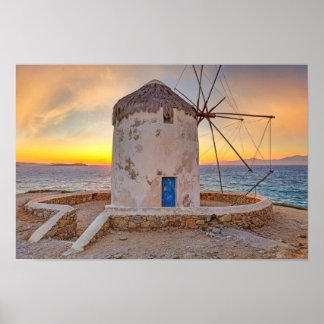 Sonnenuntergang an den berühmten Windmühlen von My Poster