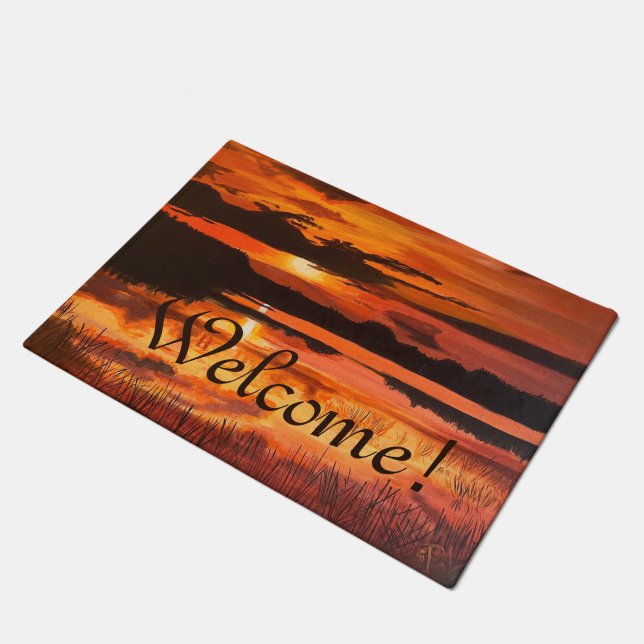 Sonnenuntergang an den Everglades, von Gary Poling Fußmatte (Schrägansicht)