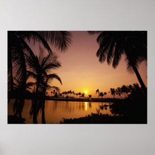 Sonnenuntergang an der Anaeho'omalu-Bucht, Big Isl Poster