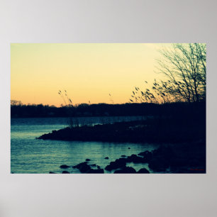 Sonnenuntergang an der Bucht #4015 Poster