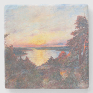 Sonnenuntergang an der Küste (von Kimon Loghi) Steinuntersetzer