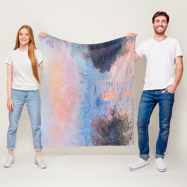 Sonnenuntergang an der Seine-Claude Monet Fleecedecke (Beispiel)