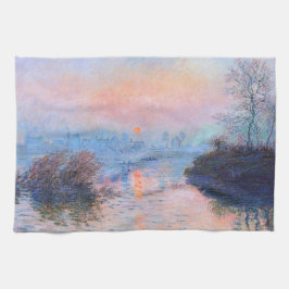 Sonnenuntergang an der Seine-Claude Monet Geschirrtuch
