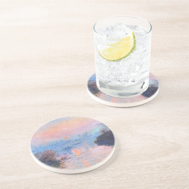 Sonnenuntergang an der Seine-Claude Monet Getränkeuntersetzer (Seite)