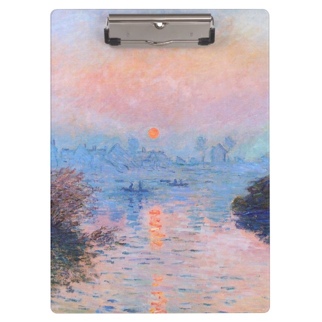Sonnenuntergang an der Seine-Claude Monet Klemmbrett (Vorderseite)