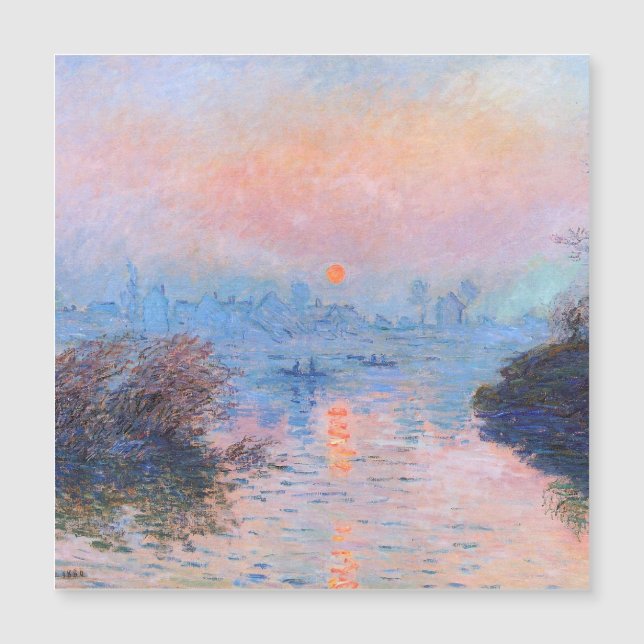 Sonnenuntergang an der Seine-Claude Monet Magnetkarte (Vorderseite)