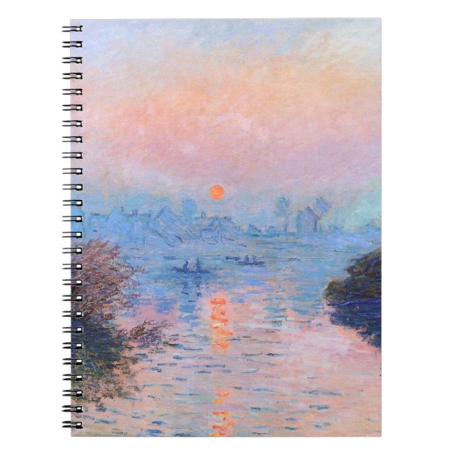 Sonnenuntergang an der Seine-Claude Monet Notizblock (Vorderseite)
