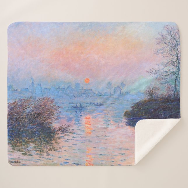 Sonnenuntergang an der Seine-Claude Monet Sherpadecke (Vorderseite (Horizontal))