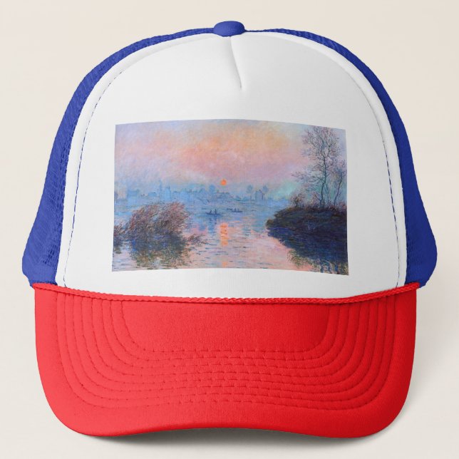 Sonnenuntergang an der Seine-Claude Monet Truckerkappe (Vorderseite)