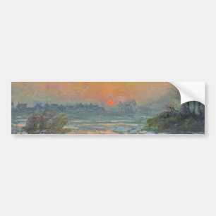 Sonnenuntergang an der Seine im Winter (Claude Mon Autoaufkleber