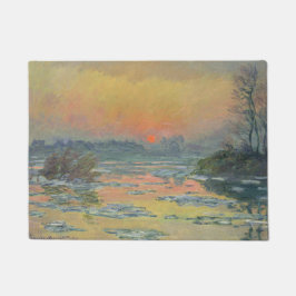 Sonnenuntergang an der Seine im Winter (Claude Mon Fußmatte