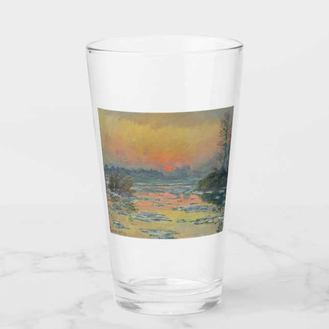 Sonnenuntergang an der Seine im Winter (Claude Mon Glas (Vorderseite)