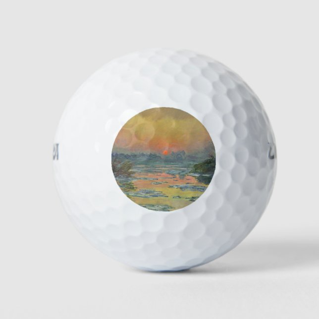 Sonnenuntergang an der Seine im Winter (Claude Mon Golfball (Vorderseite)