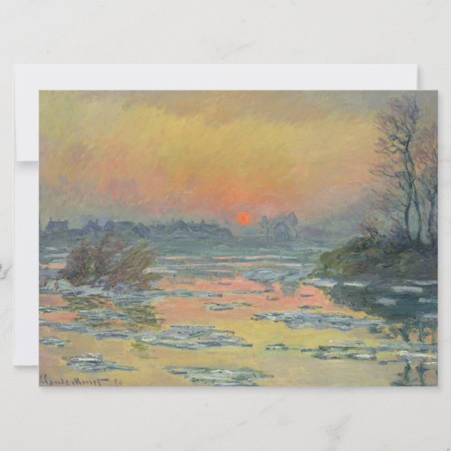 Sonnenuntergang an der Seine im Winter (Claude Mon Karte (Vorderseite)
