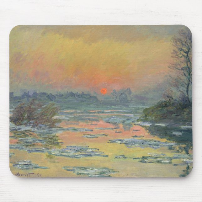 Sonnenuntergang an der Seine im Winter (Claude Mon Mousepad (Vorne)