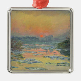 Sonnenuntergang an der Seine im Winter (Claude Mon Ornament Aus Metall