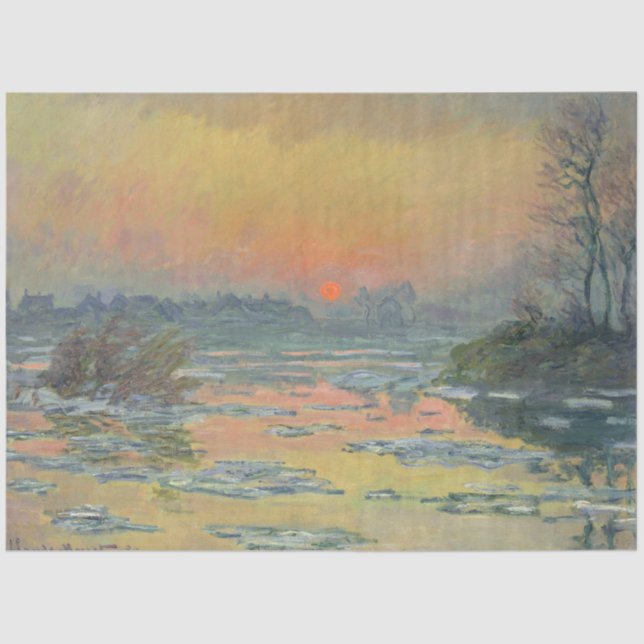 Sonnenuntergang an der Seine im Winter (Claude Mon Seidenpapier (Vorderseite)