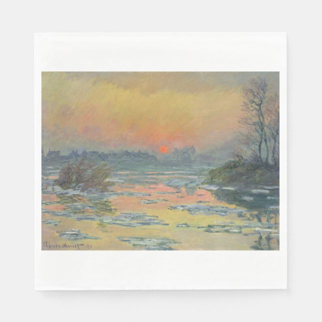 Sonnenuntergang an der Seine im Winter (Claude Mon Serviette (Vorderseite)