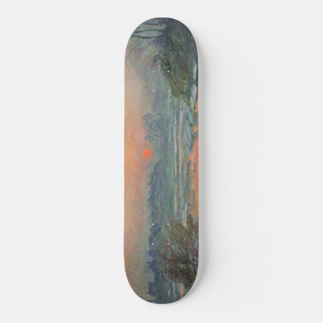 Sonnenuntergang an der Seine im Winter (Claude Mon Skateboard (Vorderseite)