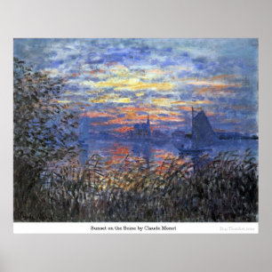 Sonnenuntergang an der Seine von Claude Monet Poster