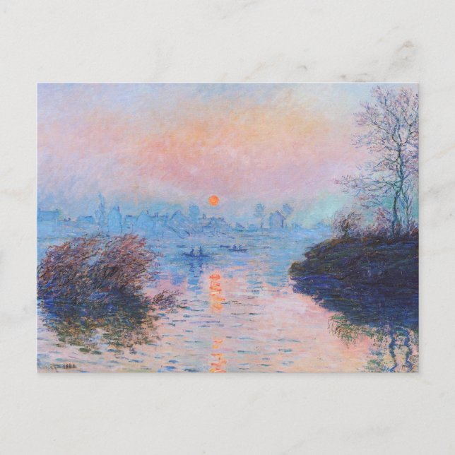 Sonnenuntergang an der Seine von Claude Monet Postkarte (Vorderseite)