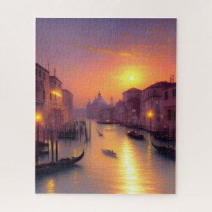 Sonnenuntergang an einem venezianischen Kanal Digi Puzzle