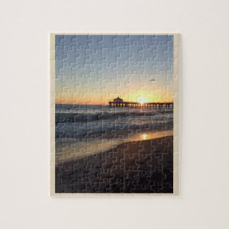 Sonnenuntergang an Santa Monica Pier Puzzle