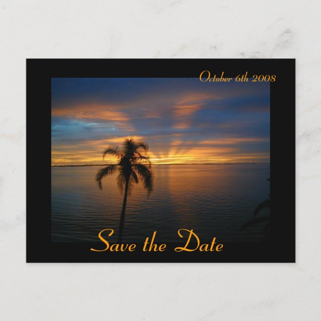 Sonnenuntergang Ankündigungspostkarte (Vorderseite)