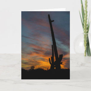Sonnenuntergang Arizona Grußkarte Saguaros Freunde Karte