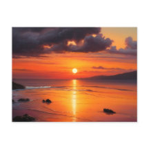 Sonnenuntergang atmen Ocean Beach Waves ein