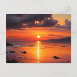 Sonnenuntergang atmen Ocean Beach Waves ein Postkarte