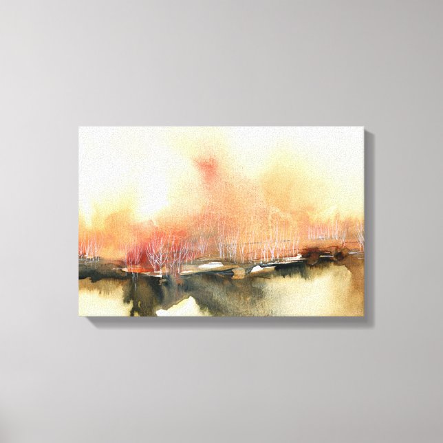 Sonnenuntergang Atmosphäre Orangenbraun Abstrakte  Leinwanddruck (Vorderseite)