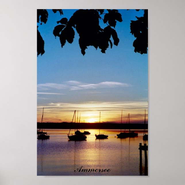 Sonnenuntergang auf Ammersee Poster (Vorne)