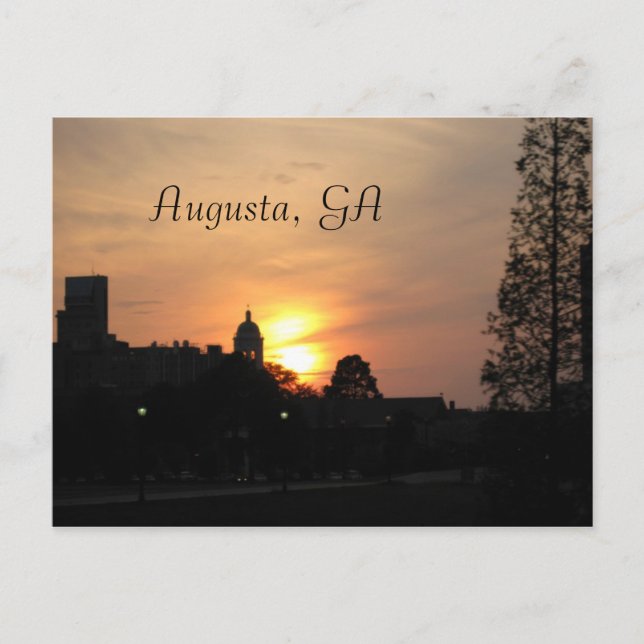 Sonnenuntergang auf Augusta, Augusta, GA Postkarte (Vorderseite)